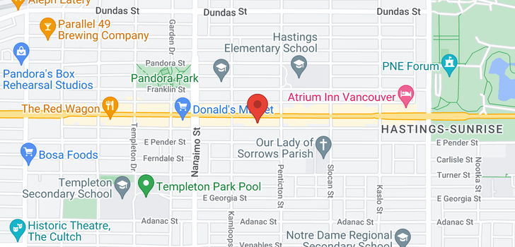 map of 325 2556 E HASTINGS STREET